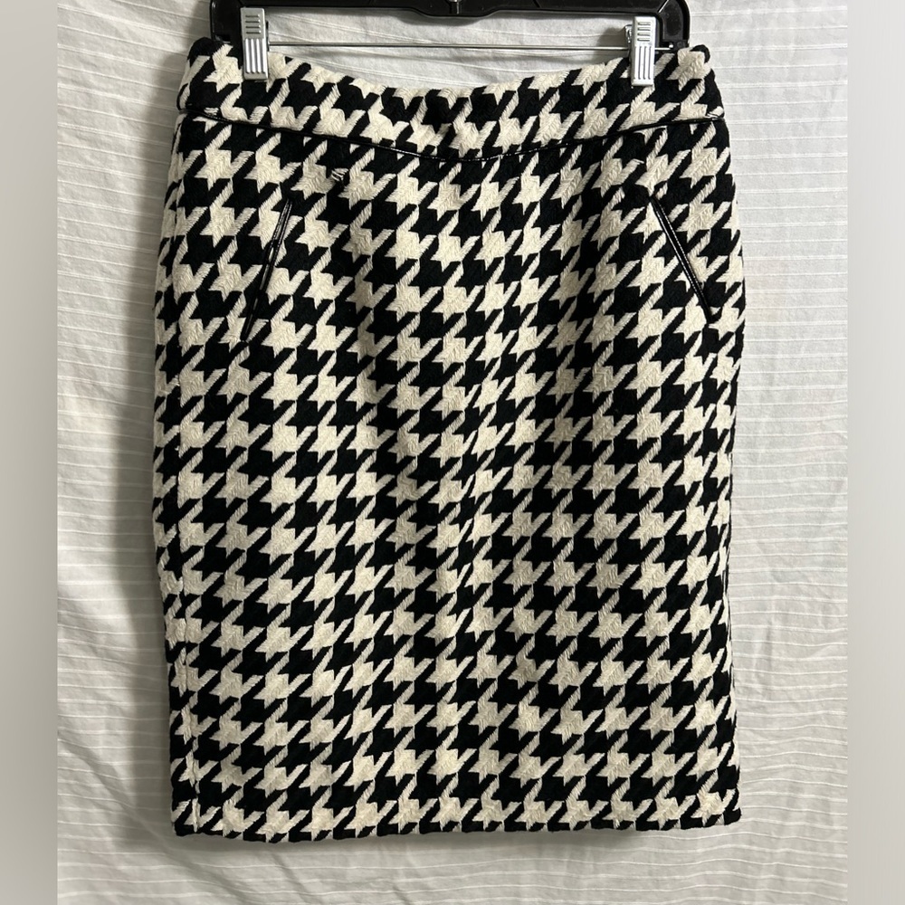 Cynthia Rowley Black/White Houndstooth Skirt Classic  Size 10